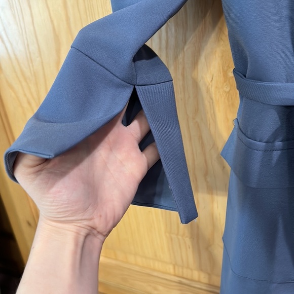 Princess Polly Blue Wrap Blazer Dress Long Sleeve Tie Waist - Picture 6 of 10